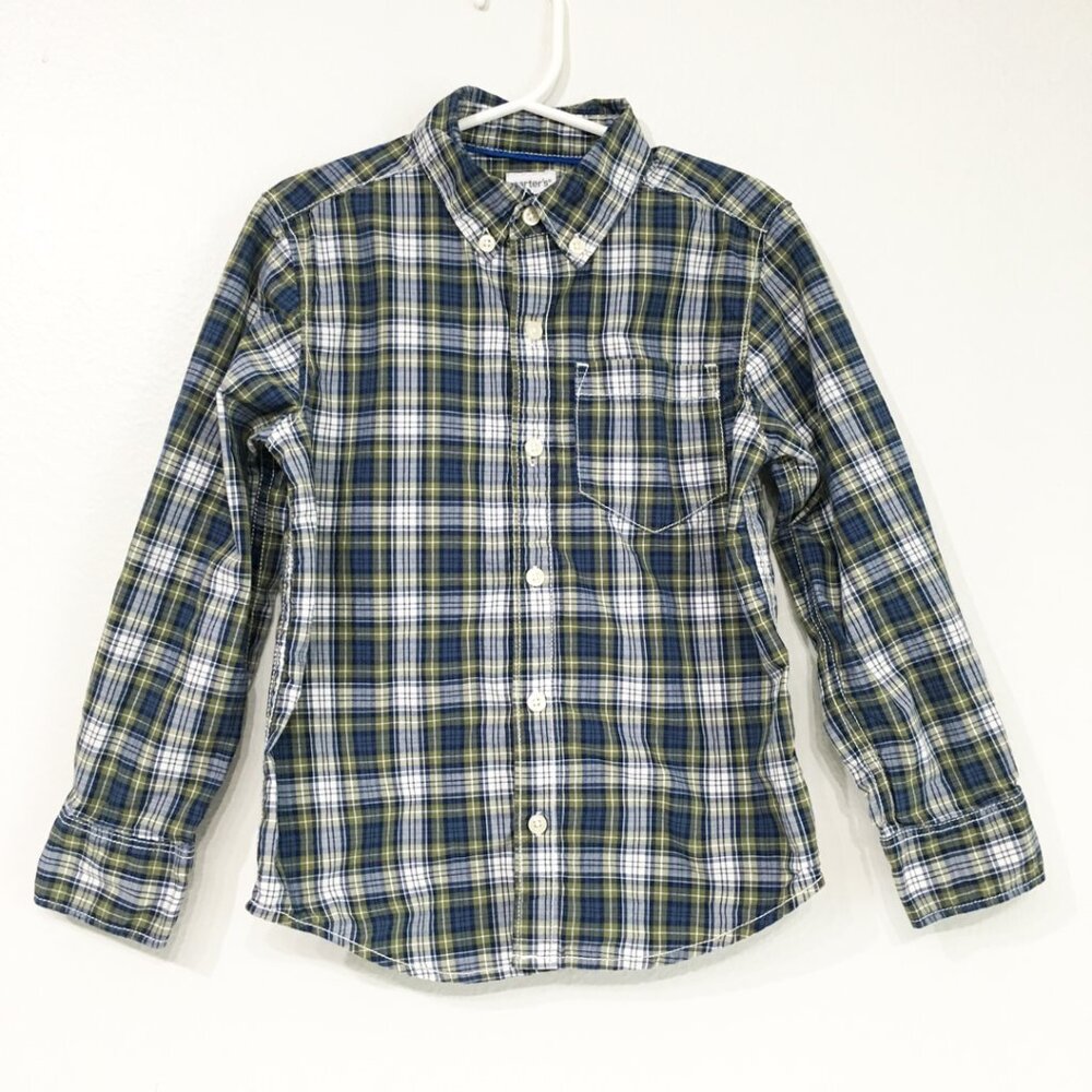Carter's boy's long sleeved plaid shirt size 5